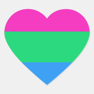 Sticker Cœur Drapeau LGBTQ Polysexued Pride