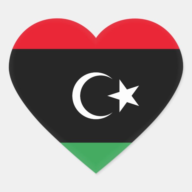 Sticker Cœur Drapeau libyen (Devant)