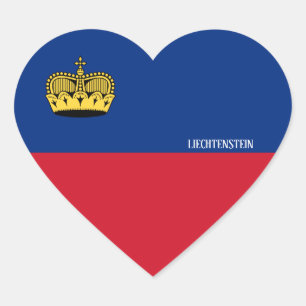 Sticker Cœur Drapeau Liechtenstein Splendid Patriotique