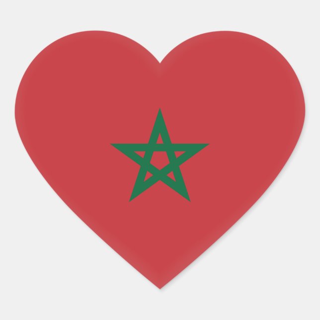 Sticker Cœur Drapeau Maroc (Devant)