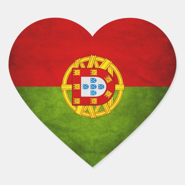 Sticker Cœur drapeau national du Portugal (Devant)