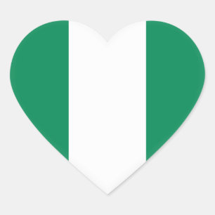 Sticker Cœur Drapeau nigérian