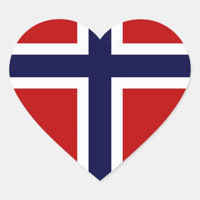 Sticker Cœur Drapeau norvégien - Kongeriket Norge - Norsk Flagg (Devant)