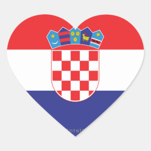 Sticker Cœur Drapeau ordinaire de Croatie