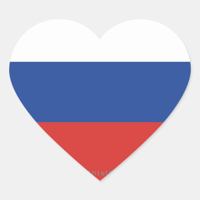 Sticker Cœur Drapeau ordinaire de Russie (Devant)