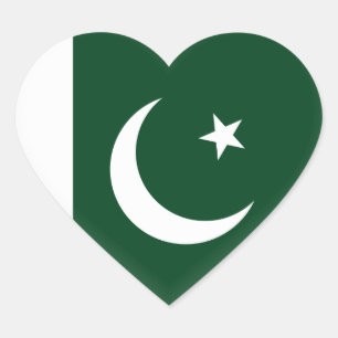 Sticker Cœur Drapeau pakistanais