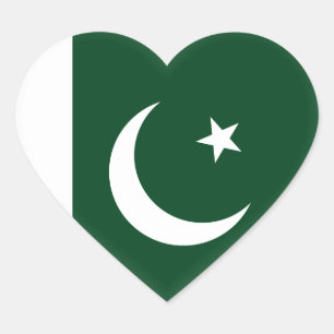 Sticker Cœur Drapeau pakistanais