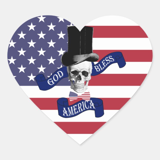 Sticker Cœur Drapeau patriotique américain (Devant)