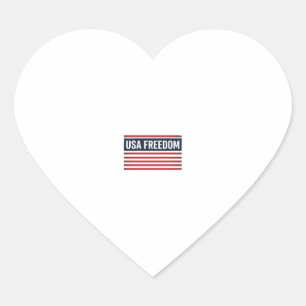Sticker Cœur Drapeau patriotique de style USA Freedom Vector De