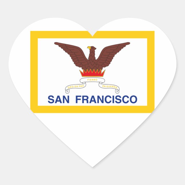 Sticker Cœur Drapeau San Francisco (Devant)
