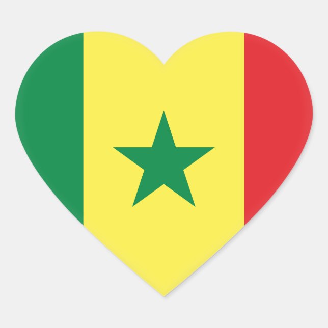 Sticker Cœur Drapeau sénégalais (Devant)