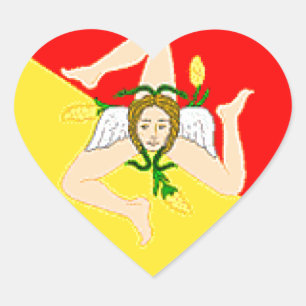 Sticker Cœur Drapeau Sicile (Italie)