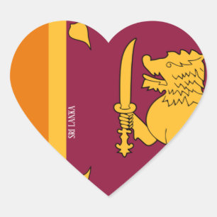Sticker Cœur Drapeau Sri Lanka Splendide patriotique