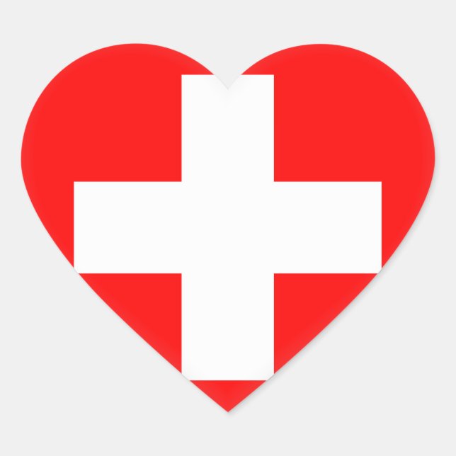 Sticker Cœur Drapeau suisse (Devant)