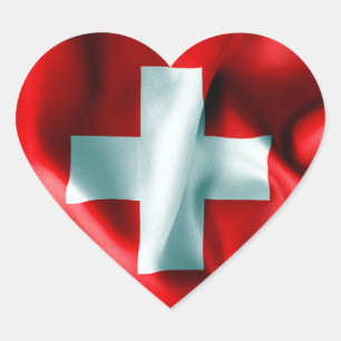 Sticker Cœur Drapeau Suisse