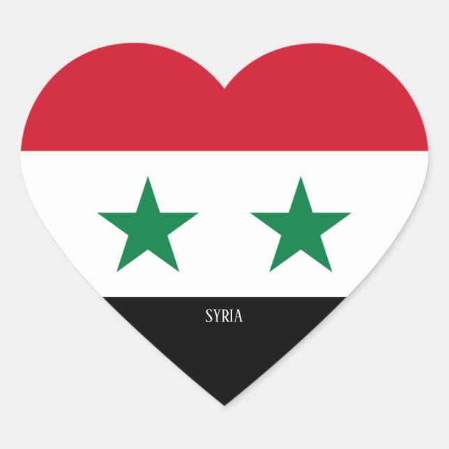Sticker Cœur Drapeau syrien Splendide patriotique (Devant)