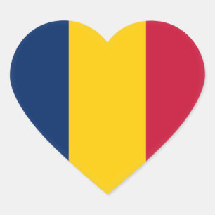 Sticker Cœur Drapeau Tchad