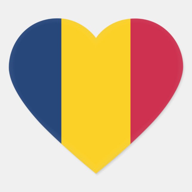 Sticker Cœur Drapeau Tchad (Devant)