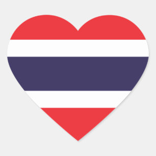 Sticker Cœur Drapeau Thaïlande/Thaïlande