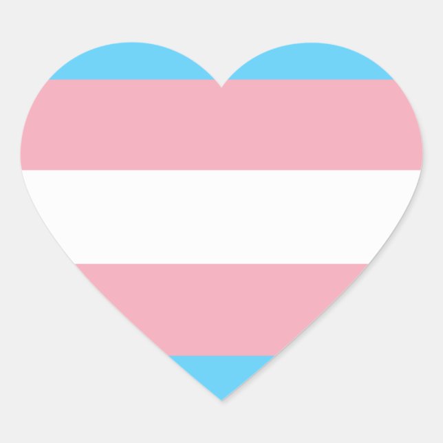 Sticker Cœur Drapeau transgenre (Devant)
