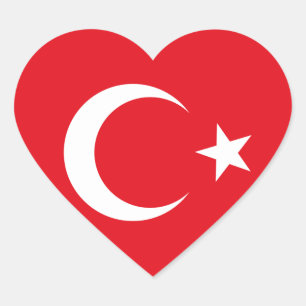 Sticker Coeur Drapeau Turquie
