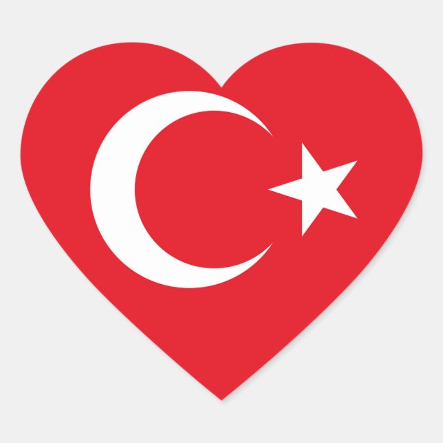 Sticker Coeur Drapeau Turquie (Devant)