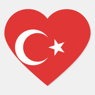 Sticker Coeur Drapeau Turquie