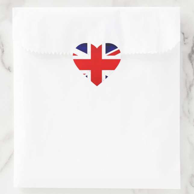 Sticker Cœur Drapeau Union Jack britannique (Sac)