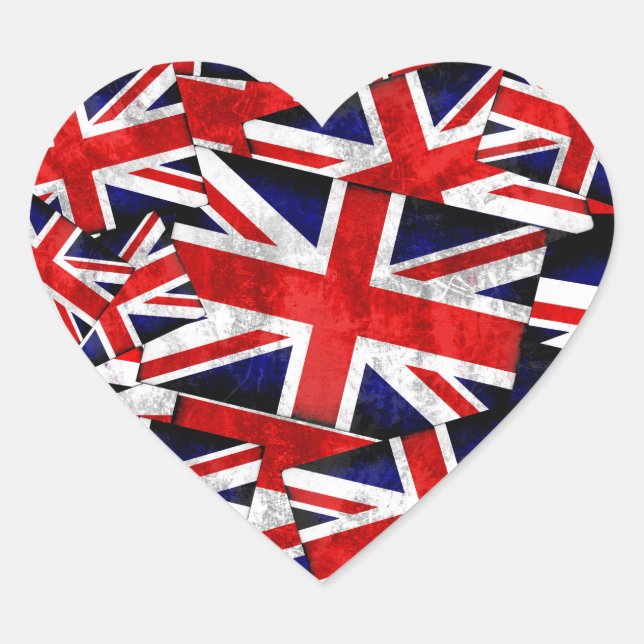 Sticker Cœur Drapeau Union Jack British England UK (Devant)