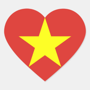 Sticker Cœur drapeau vietnam
