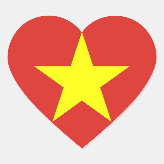 Sticker Cœur drapeau vietnam (Devant)