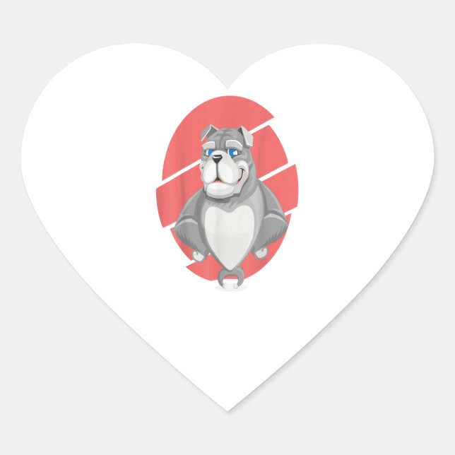 Sticker Cœur Drawing de Bulldog (Devant)