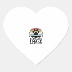 Sticker Cœur Dresseur de chiens, je fais asseoir, vintage, chem