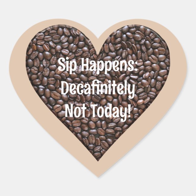 Sticker Cœur Drôle Café Dit (Devant)