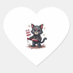 Sticker Cœur Drôle Cat Horror Movies mignonne Halloween pour Ki