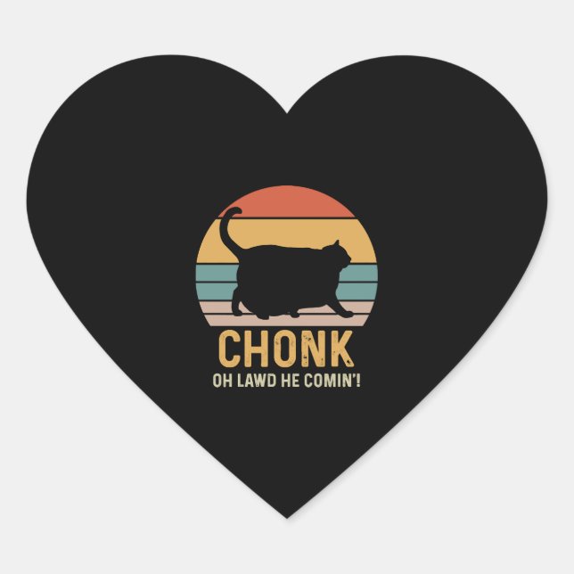 Sticker Cœur Drôle Chonk Chat Mème (Devant)