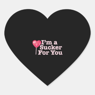 Sticker Cœur Drôle Citation de Valentine Je suis Un Sucker pour