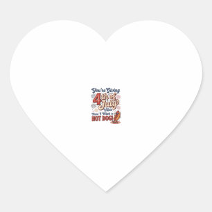 Sticker Cœur Drôle de 4 juillet Hot Dog Vintage Conception de T