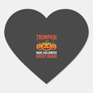 Sticker Cœur Drôle de citrouille Trumpkin Halloween Parodie