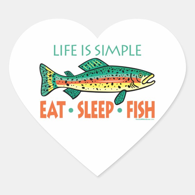 Sticker Cœur Drôle de pêche de dire (Devant)