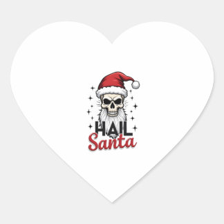Sticker Cœur Drôle de salut Santa Claus Crâne Squelette Antéchr