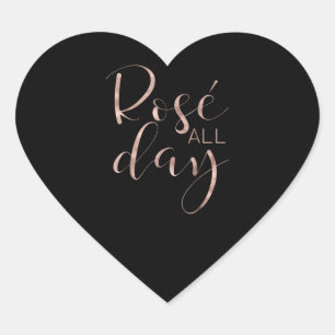 Sticker Cœur Drôle Rose Cute toute la journée Vin Lover Cadeau