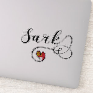 Sticker Coeur du drapeau de l'arche, Îles Anglo-Normandes