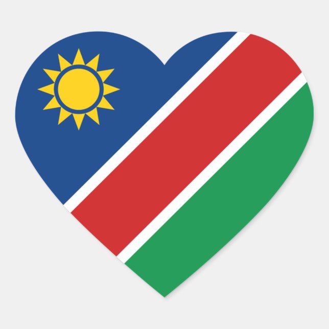 Sticker Coeur du drapeau de Namibie (Devant)