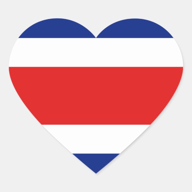 Sticker Coeur du drapeau du Costa Rica (Devant)