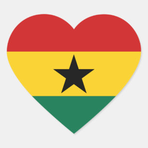 Sticker Coeur du drapeau du Ghana