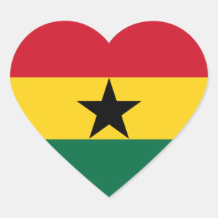 Sticker Coeur du drapeau du Ghana