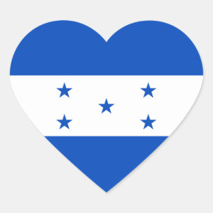 Sticker coeur du drapeau du Honduras