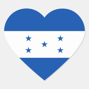 Sticker coeur du drapeau du Honduras