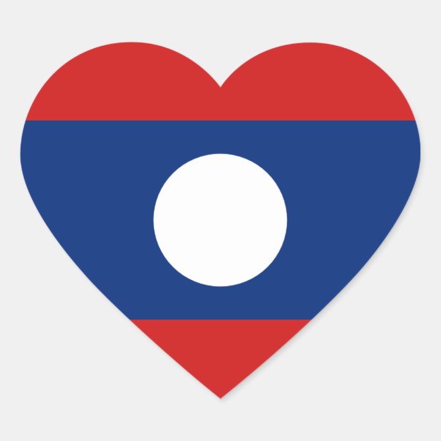 Sticker Coeur du drapeau du Laos (Devant)